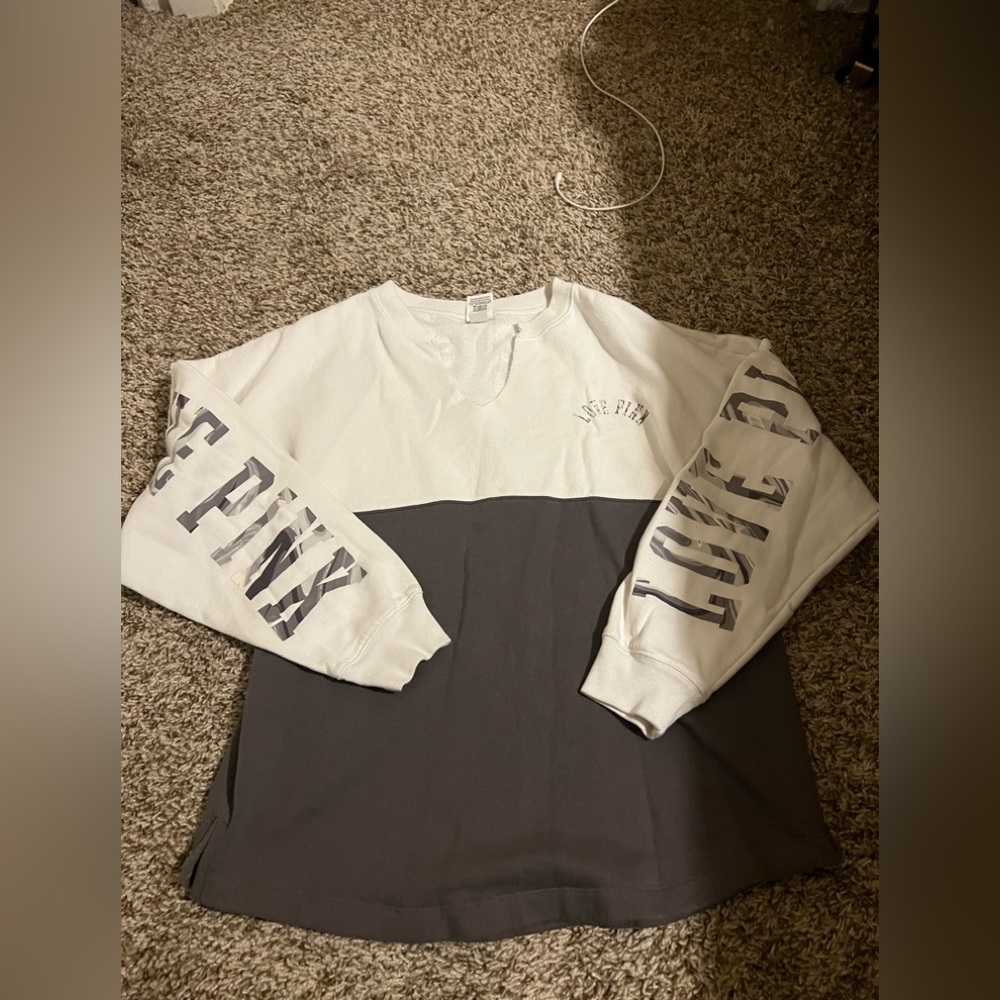Pink open v sweater